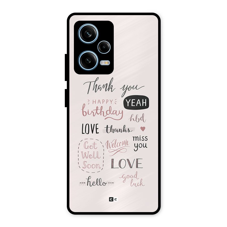 Cute Quotes Metal Back Case for Redmi Note 12 Pro