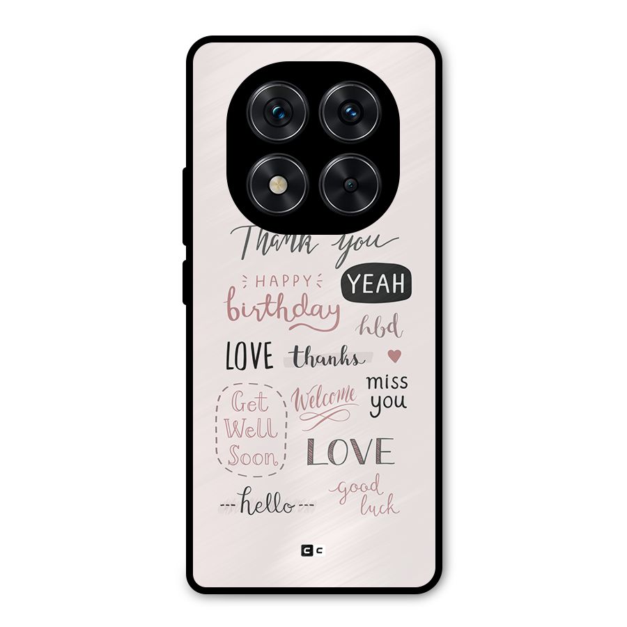 Cute Quotes Metal Back Case for Redmi Note 14 Pro 5G