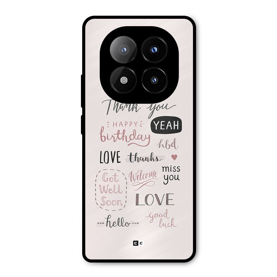 Cute Quotes Metal Back Case for Redmi Note 14 Pro Plus 5G