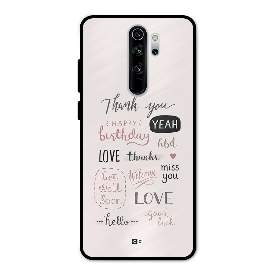 Cute Quotes Metal Back Case for Redmi Note 8 Pro