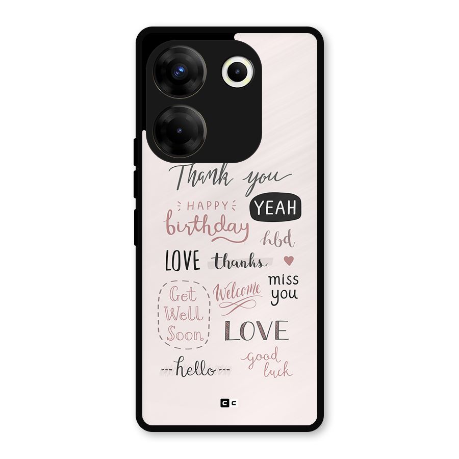 Cute Quotes Metal Back Case for Tecno Camon 20 Pro