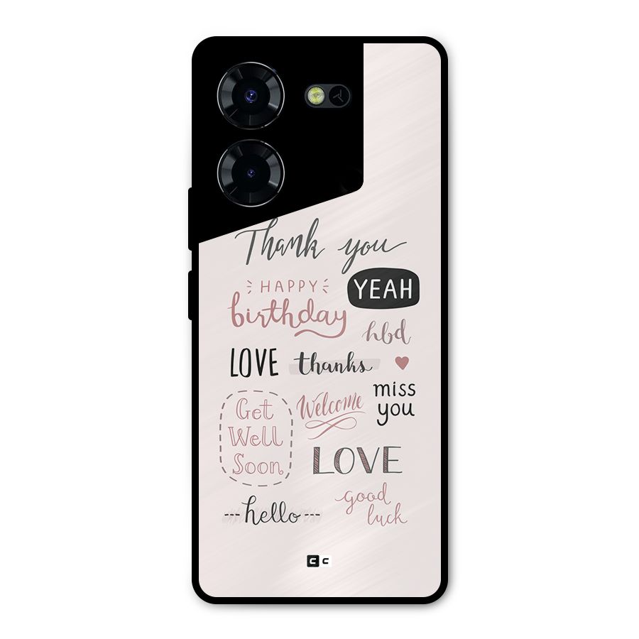 Cute Quotes Metal Back Case for Tecno Pova 5 Pro 5G