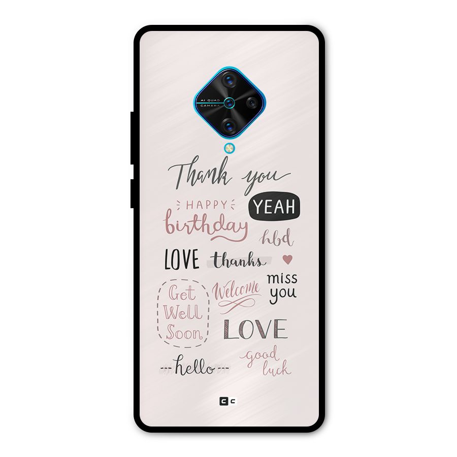 Cute Quotes Metal Back Case for Vivo S1 Pro