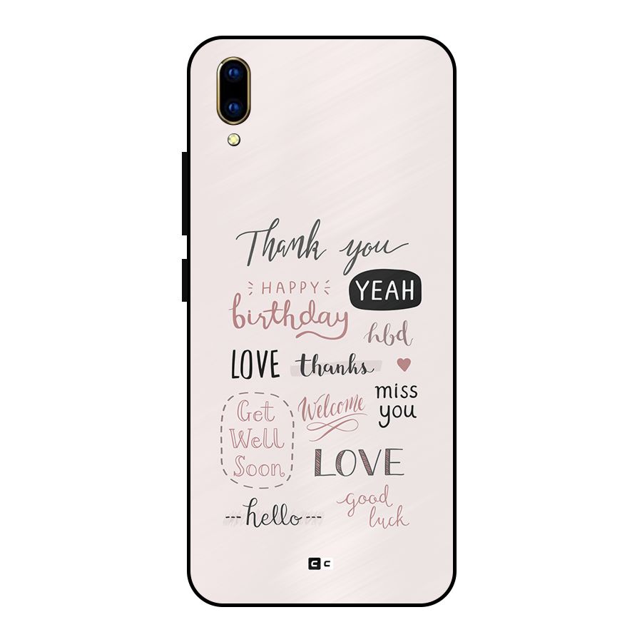 Cute Quotes Metal Back Case for Vivo V11 Pro
