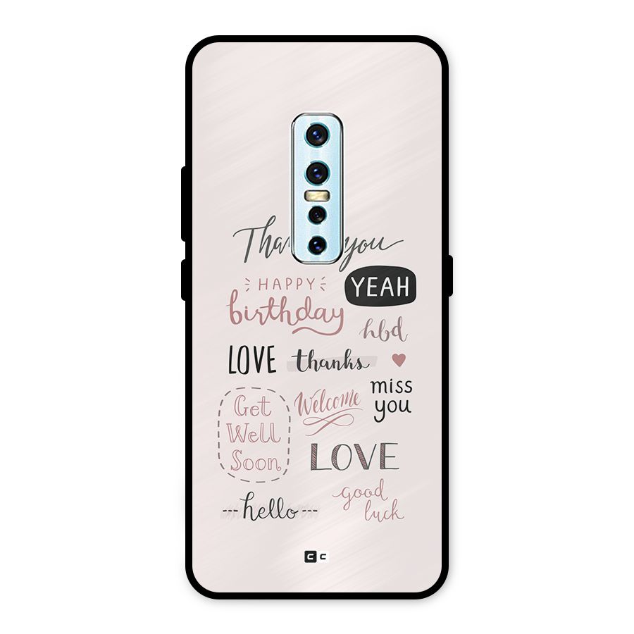 Cute Quotes Metal Back Case for Vivo V17 Pro