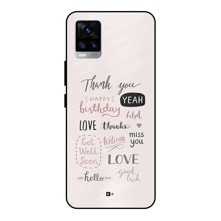 Cute Quotes Metal Back Case for Vivo V20 2021