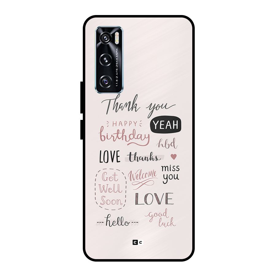 Cute Quotes Metal Back Case for Vivo V20 SE