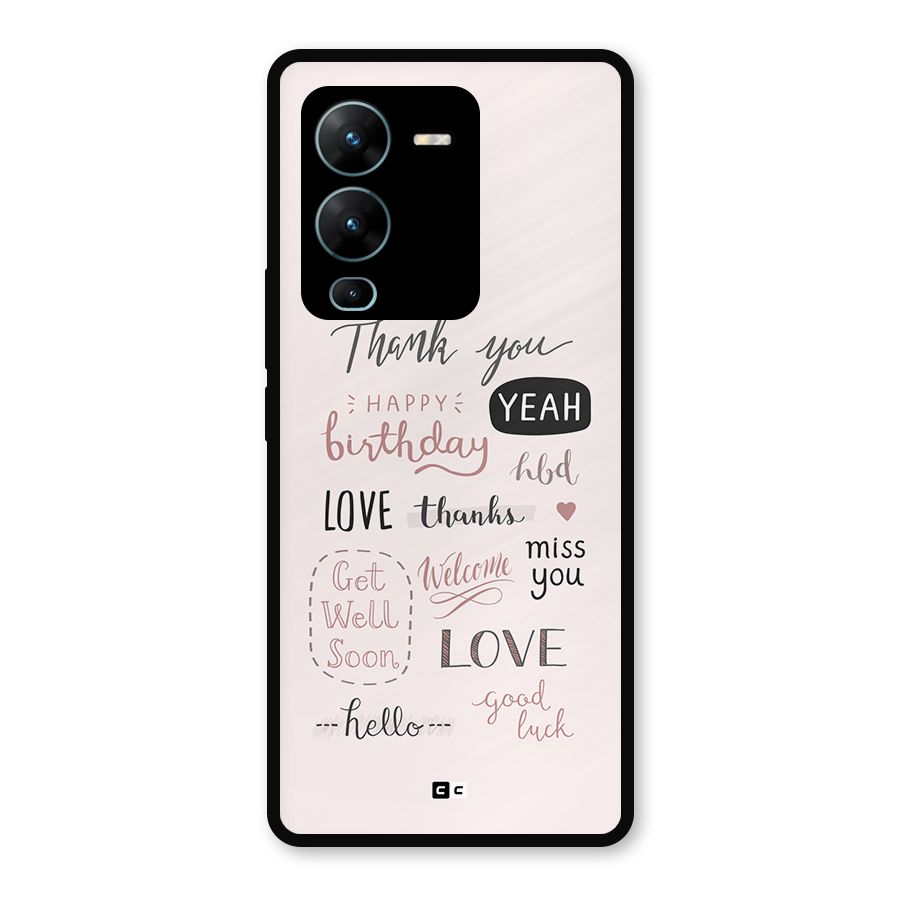 Cute Quotes Metal Back Case for Vivo V25 Pro