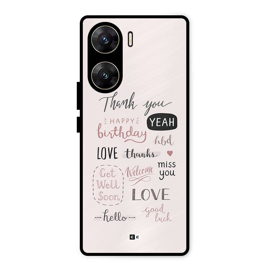Cute Quotes Metal Back Case for Vivo V29e