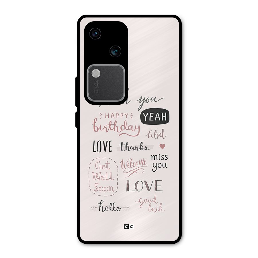 Cute Quotes Metal Back Case for Vivo V30