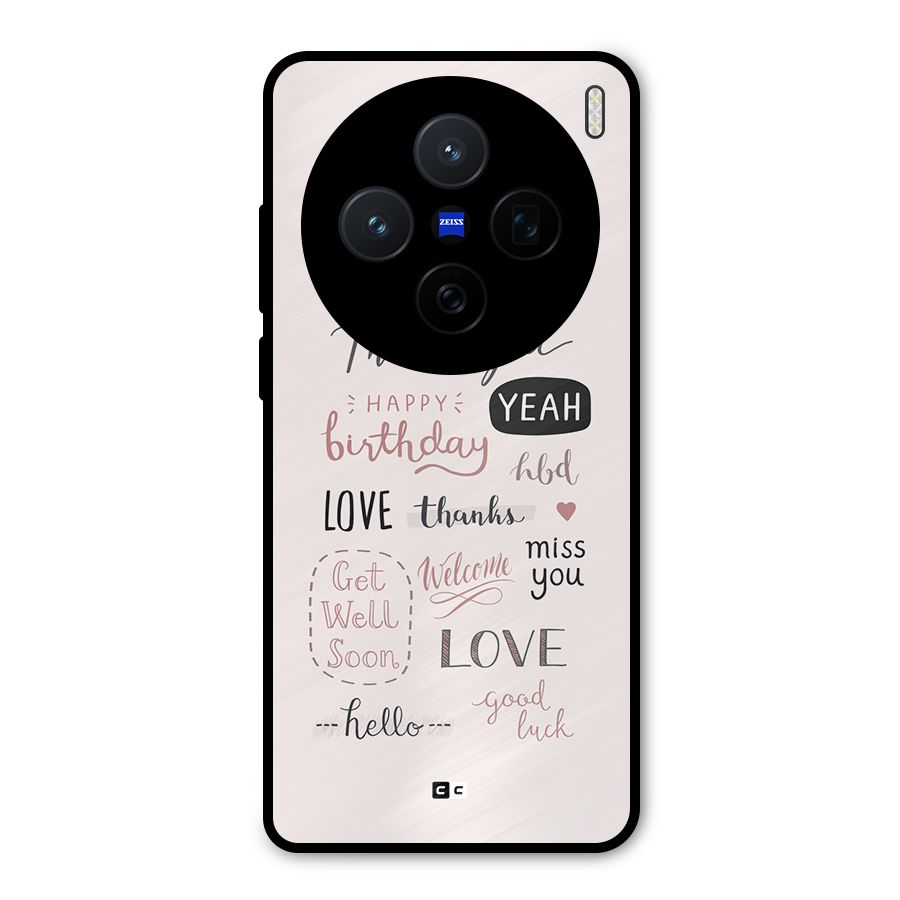Cute Quotes Metal Back Case for Vivo X200
