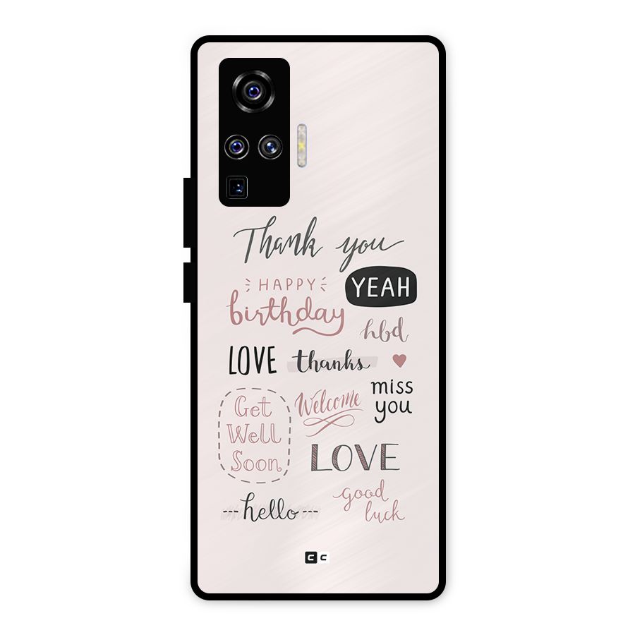 Cute Quotes Metal Back Case for Vivo X50 Pro