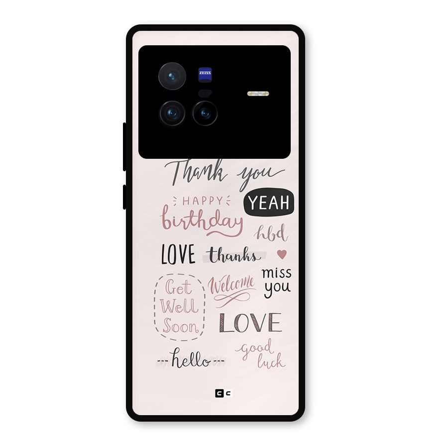 Cute Quotes Metal Back Case for Vivo X80