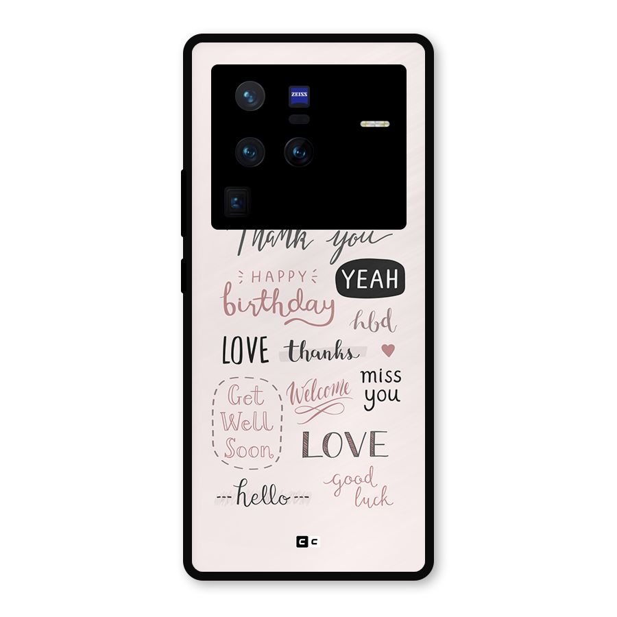 Cute Quotes Metal Back Case for Vivo X80 Pro
