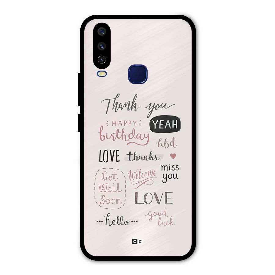 Cute Quotes Metal Back Case for Vivo Y12