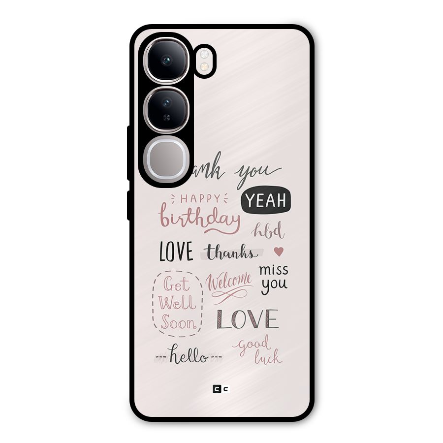 Cute Quotes Metal Back Case for Vivo Y300