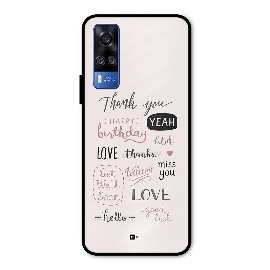 Cute Quotes Metal Back Case for Vivo Y31