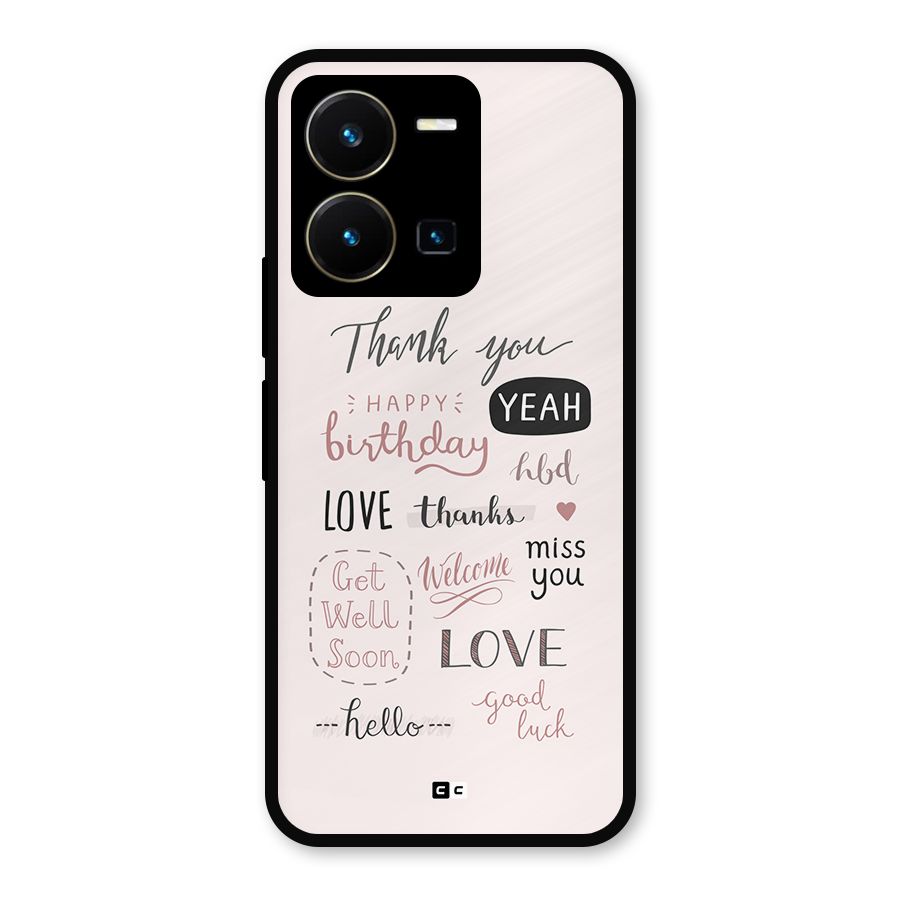 Cute Quotes Metal Back Case for Vivo Y35