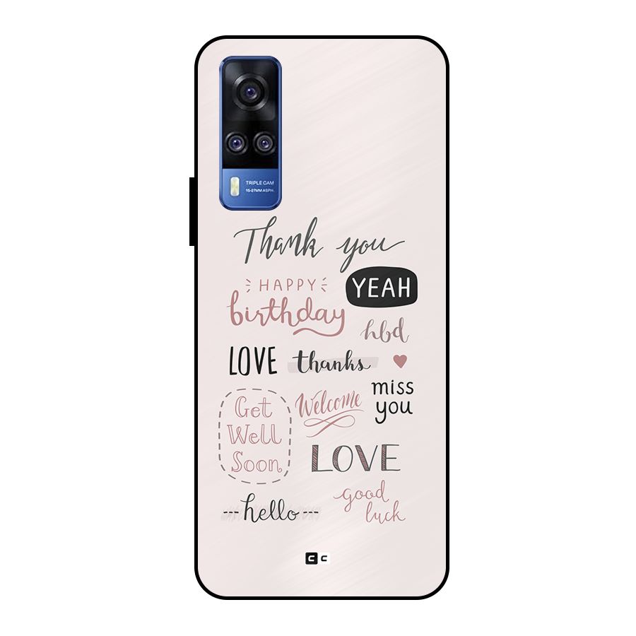 Cute Quotes Metal Back Case for Vivo Y51