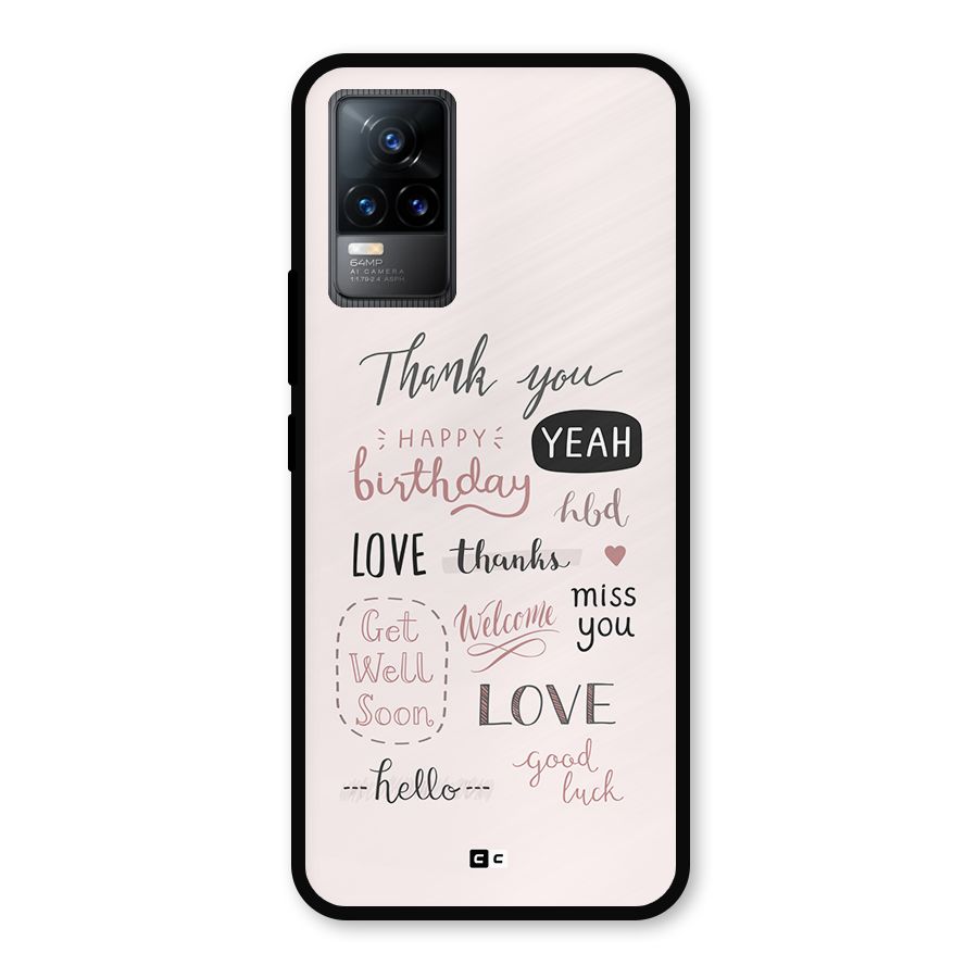 Cute Quotes Metal Back Case for Vivo Y73