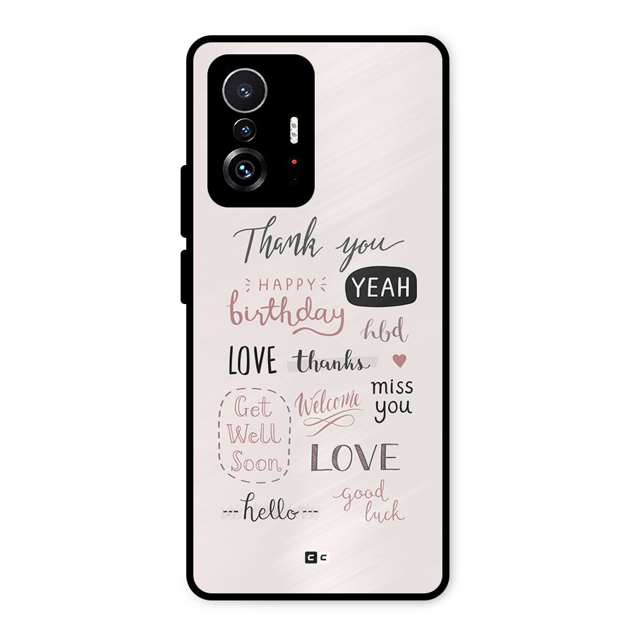 Cute Quotes Metal Back Case for Xiaomi 11T Pro