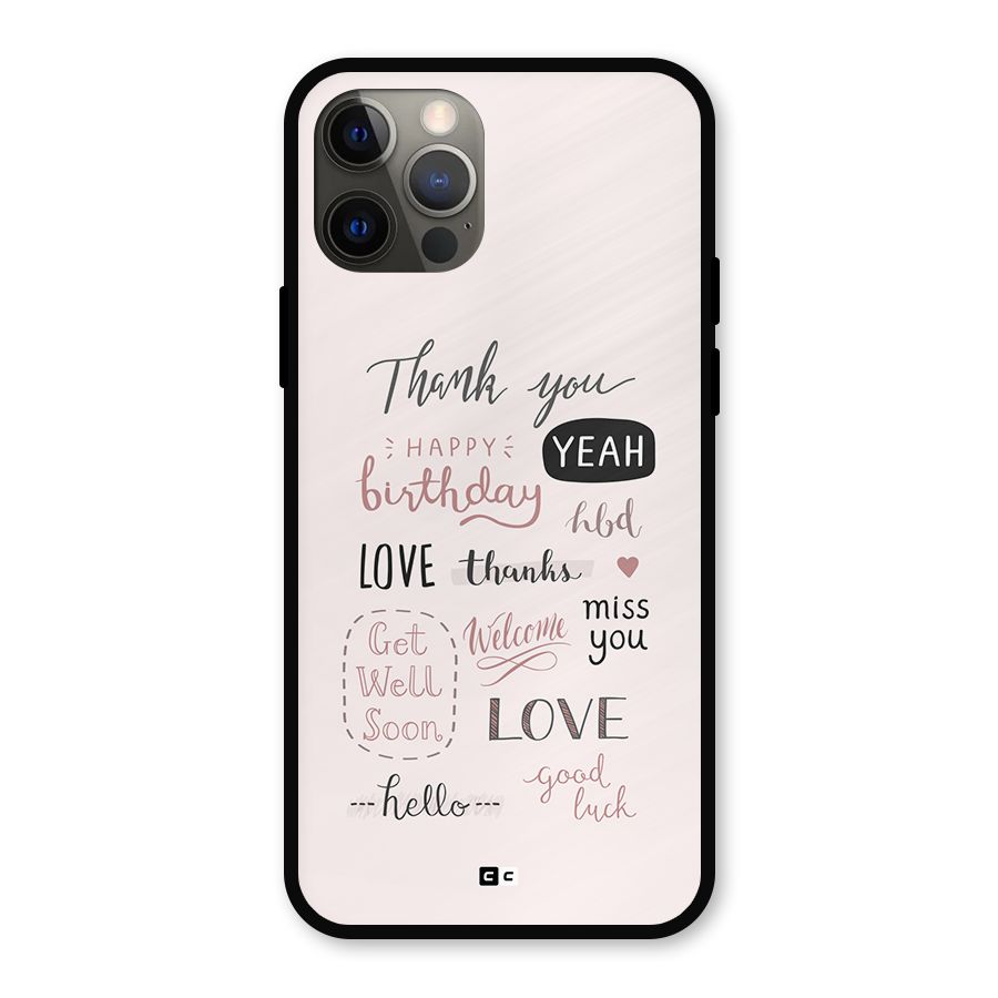 Cute Quotes Metal Back Case for iPhone 12 Pro