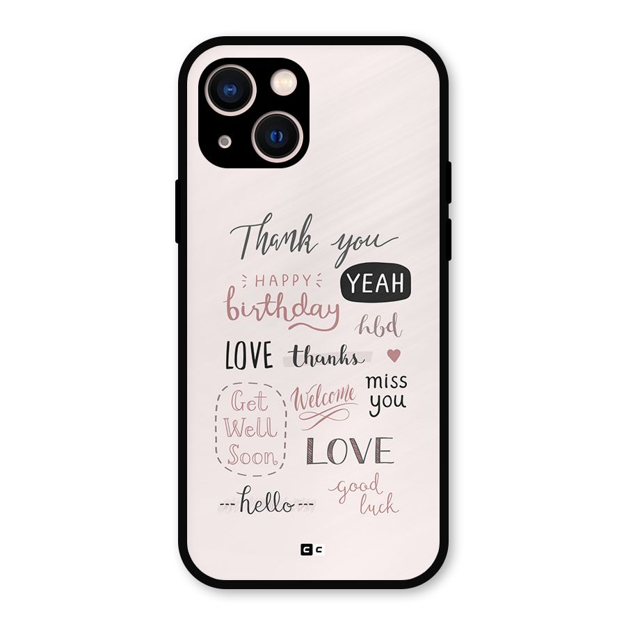 Cute Quotes Metal Back Case for iPhone 13