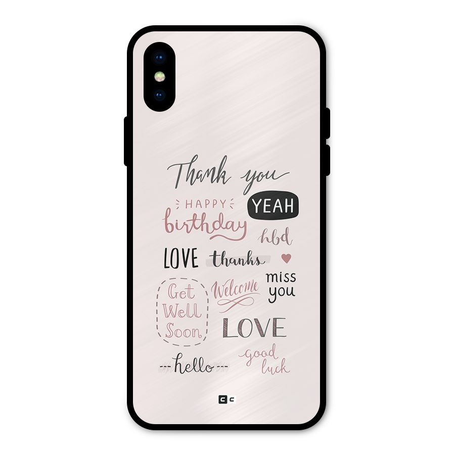 Cute Quotes Metal Back Case for iPhone XS