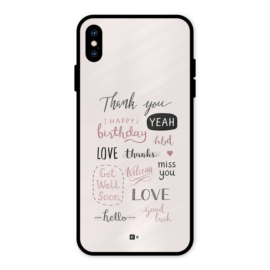 Cute Quotes Metal Back Case for iPhone XS Max