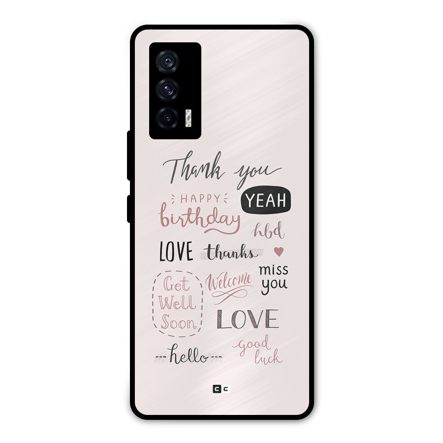 Cute Quotes Metal Back Case for iQOO 7 5G