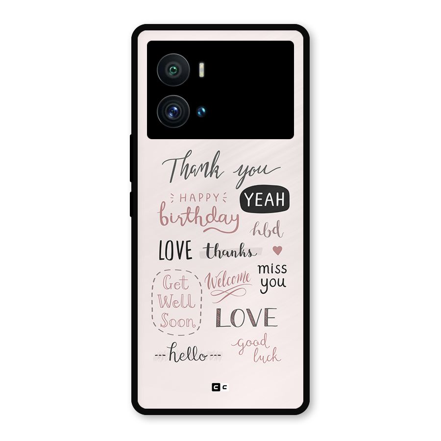 Cute Quotes Metal Back Case for iQOO 9 Pro