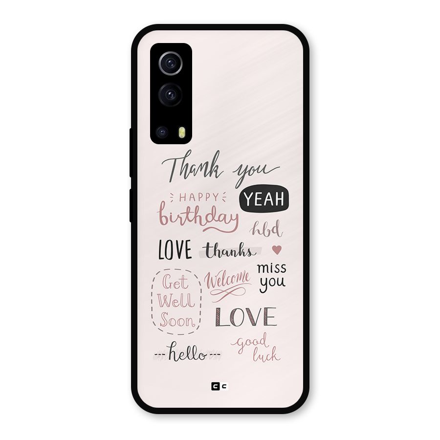 Cute Quotes Metal Back Case for iQOO Z3