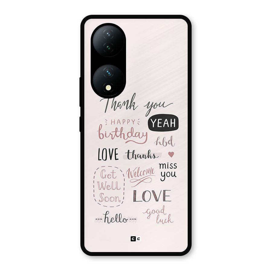 Cute Quotes Metal Back Case for iQOO Z7