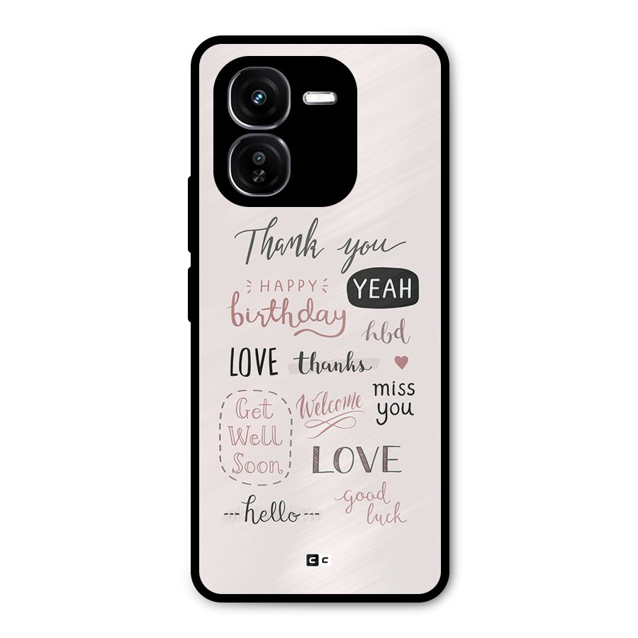 Cute Quotes Metal Back Case for iQOO Z9x