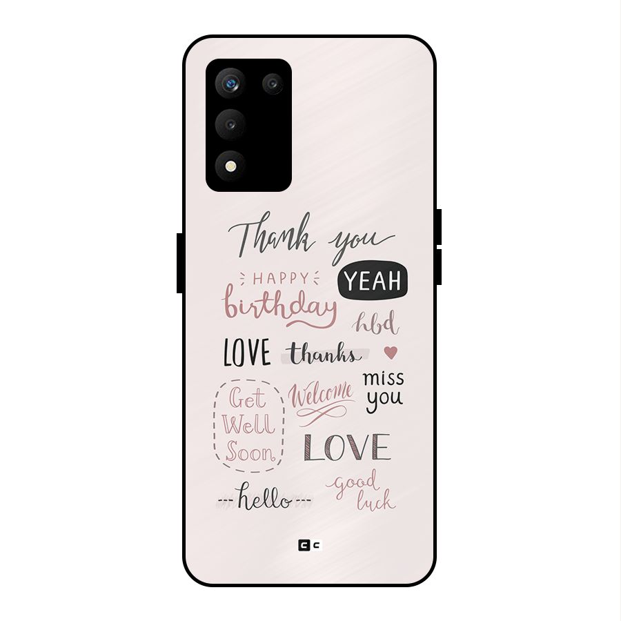Cute Quotes Metal Back Case for realme 9 5G SE