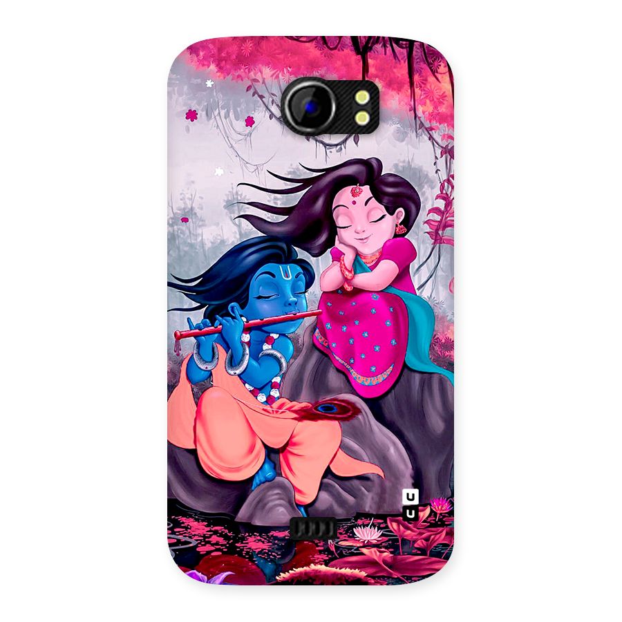 Cute Radha Krishna Back Case for Canvas 2 A110