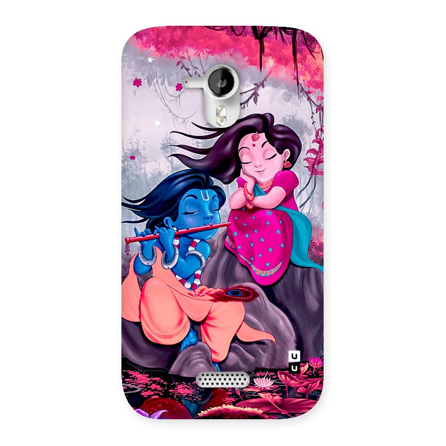 Cute Radha Krishna Back Case for Canvas HD A116
