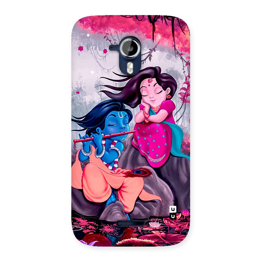 Cute Radha Krishna Back Case for Canvas Magnus A117