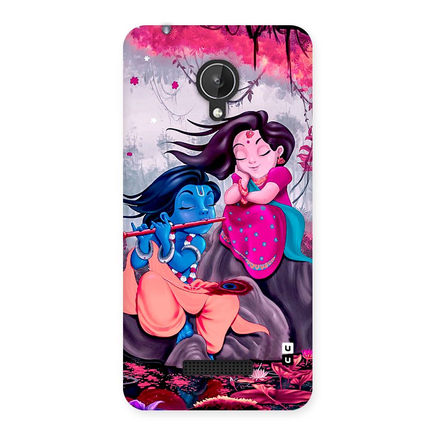 Cute Radha Krishna Back Case for Canvas Spark Q380
