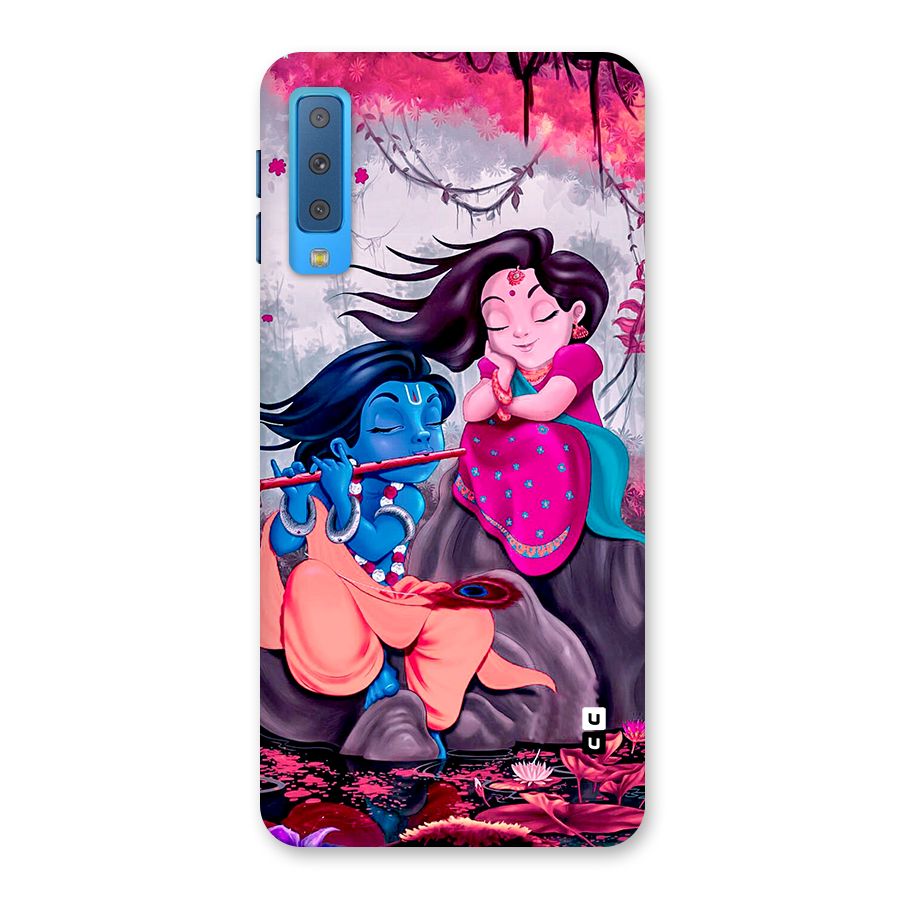 Cute Radha Krishna Back Case for Galaxy A7 (2018)