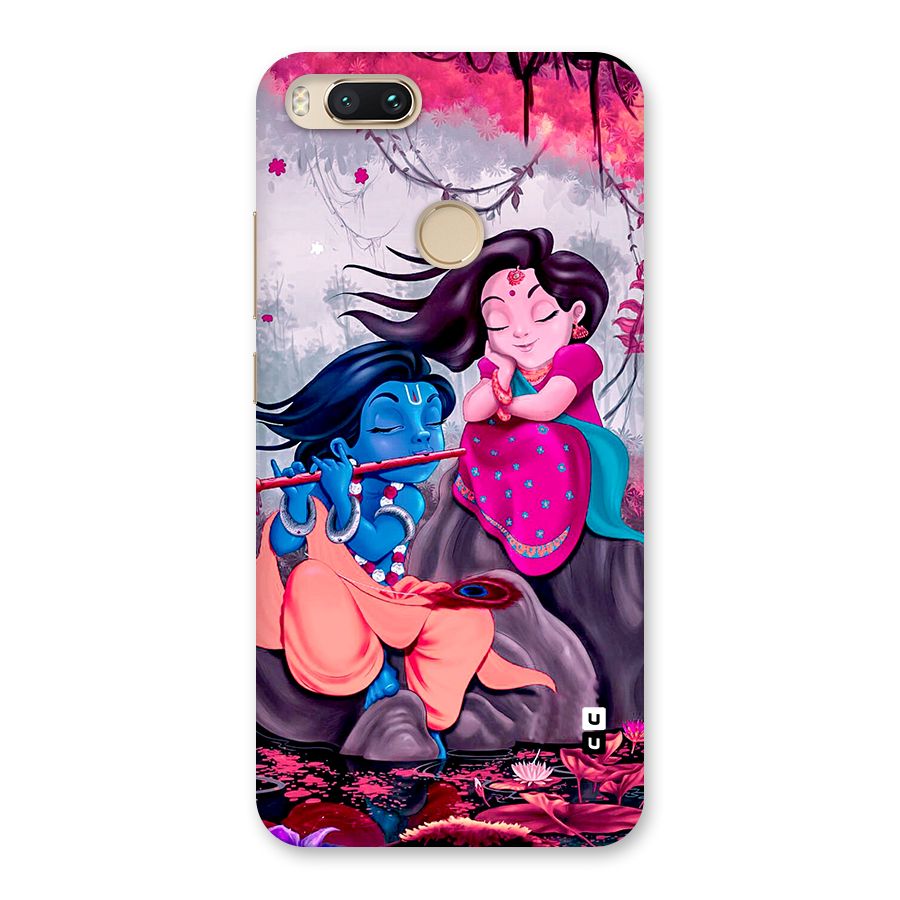 Cute Radha Krishna Back Case for Mi A1