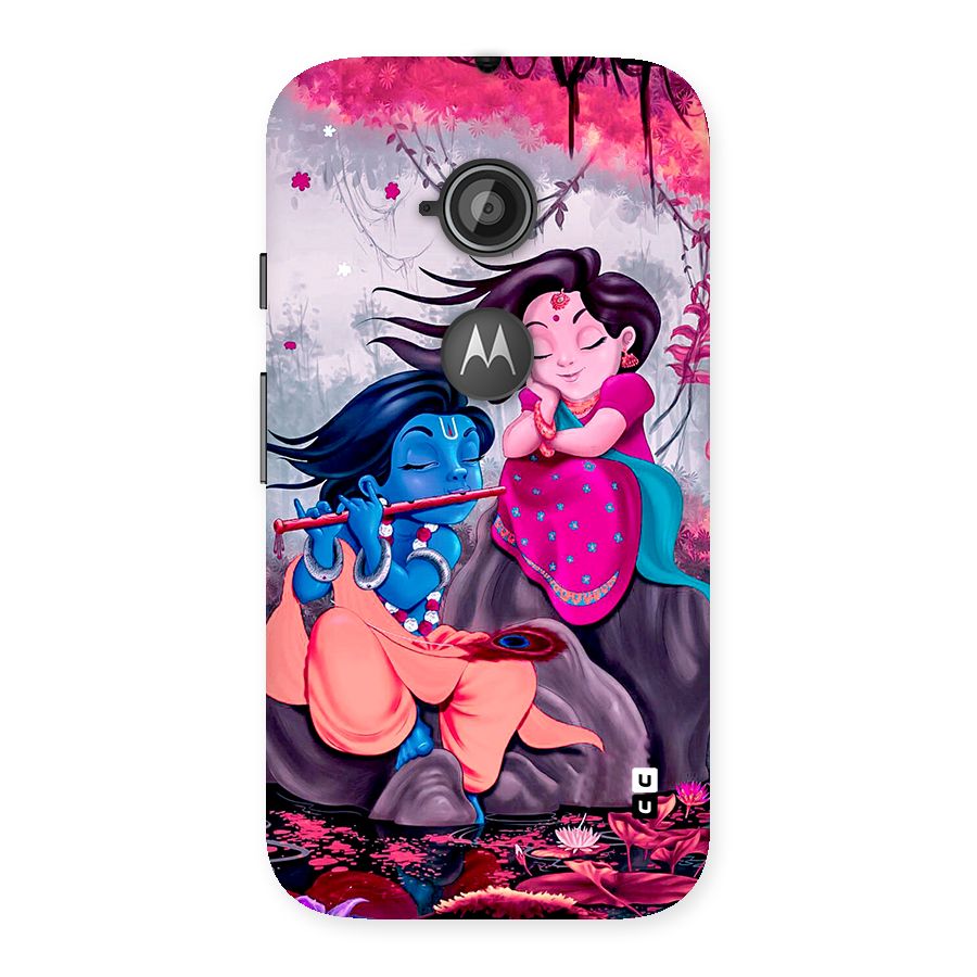Cute Radha Krishna Back Case for Moto E 2nd Gen