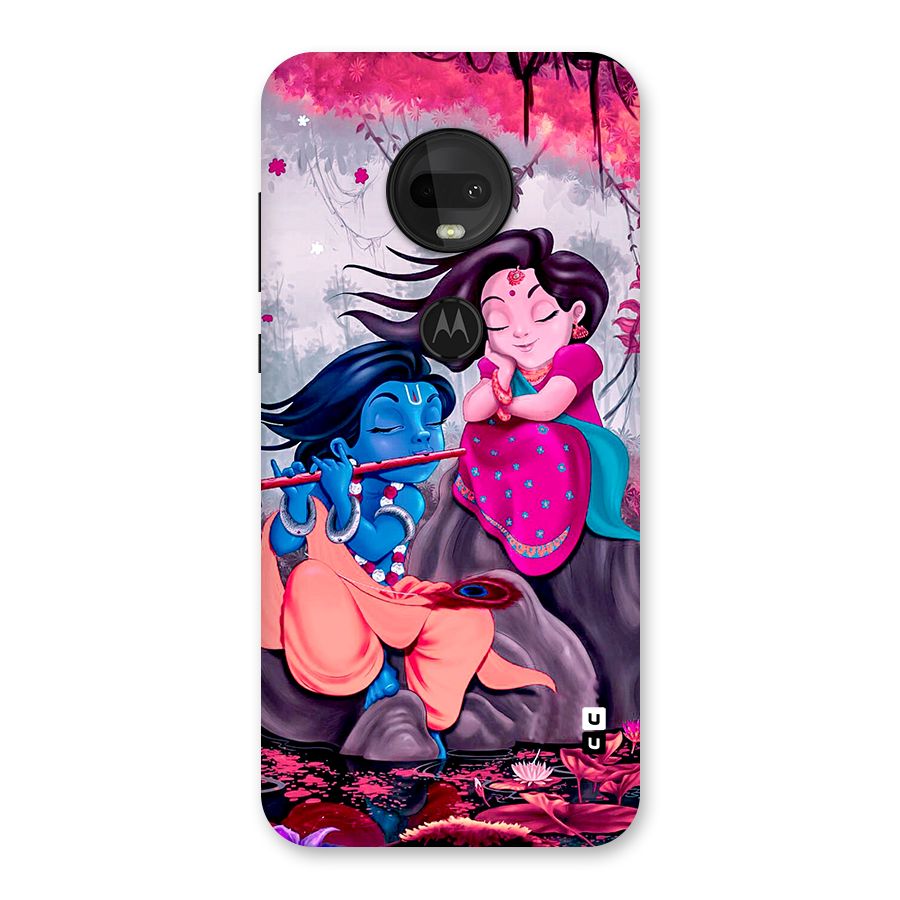 Cute Radha Krishna Back Case for Moto G7