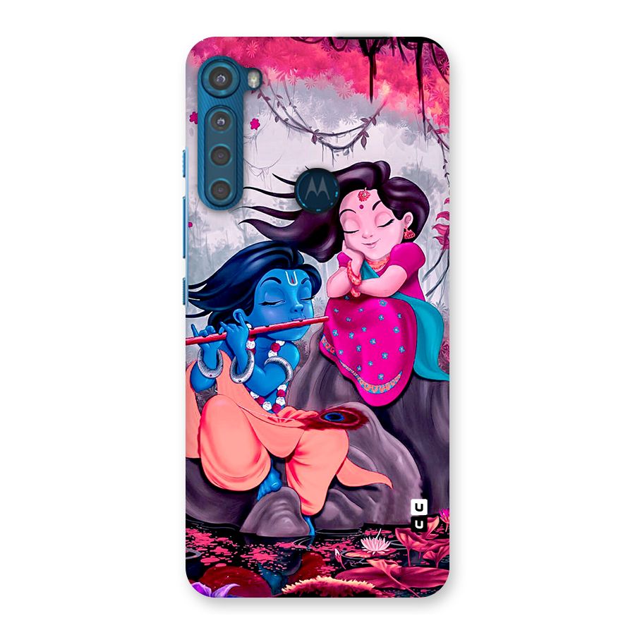 Cute Radha Krishna Back Case for Motorola One Fusion Plus
