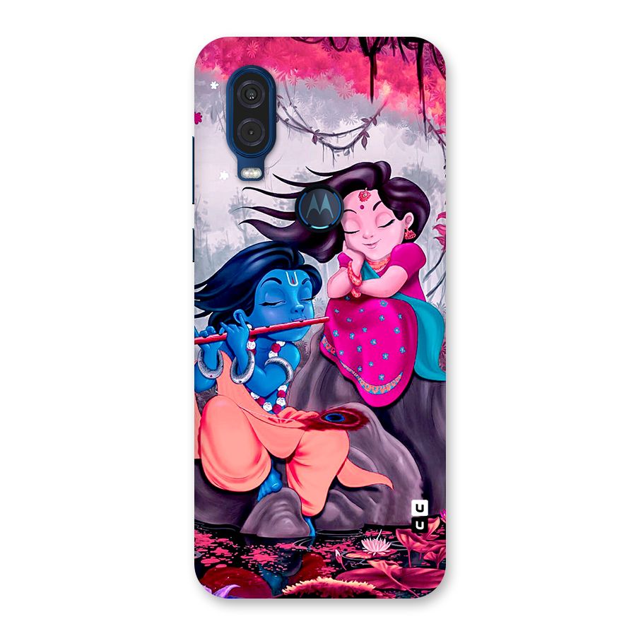 Cute Radha Krishna Back Case for Motorola One Vision
