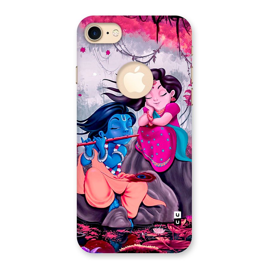 Cute Radha Krishna Back Case for iPhone 7 Logo Cut