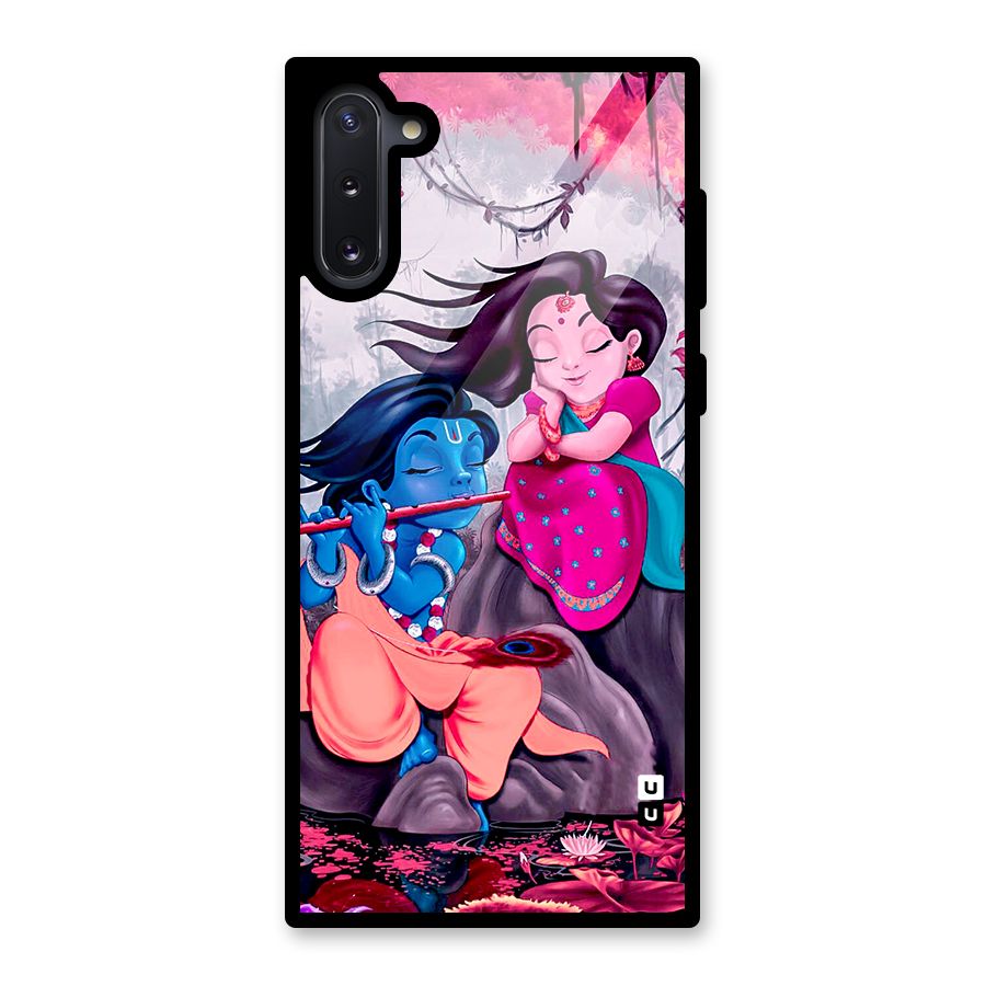 Cute Radha Krishna Glass Back Case for Galaxy Note 10