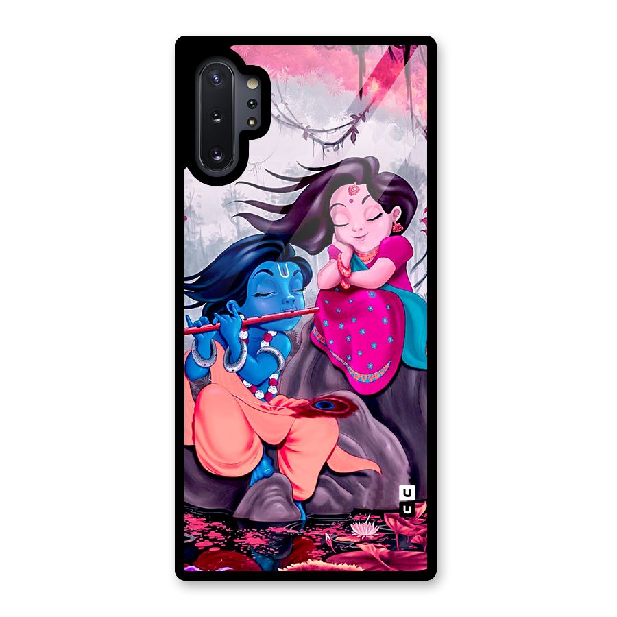 Cute Radha Krishna Glass Back Case for Galaxy Note 10 Plus