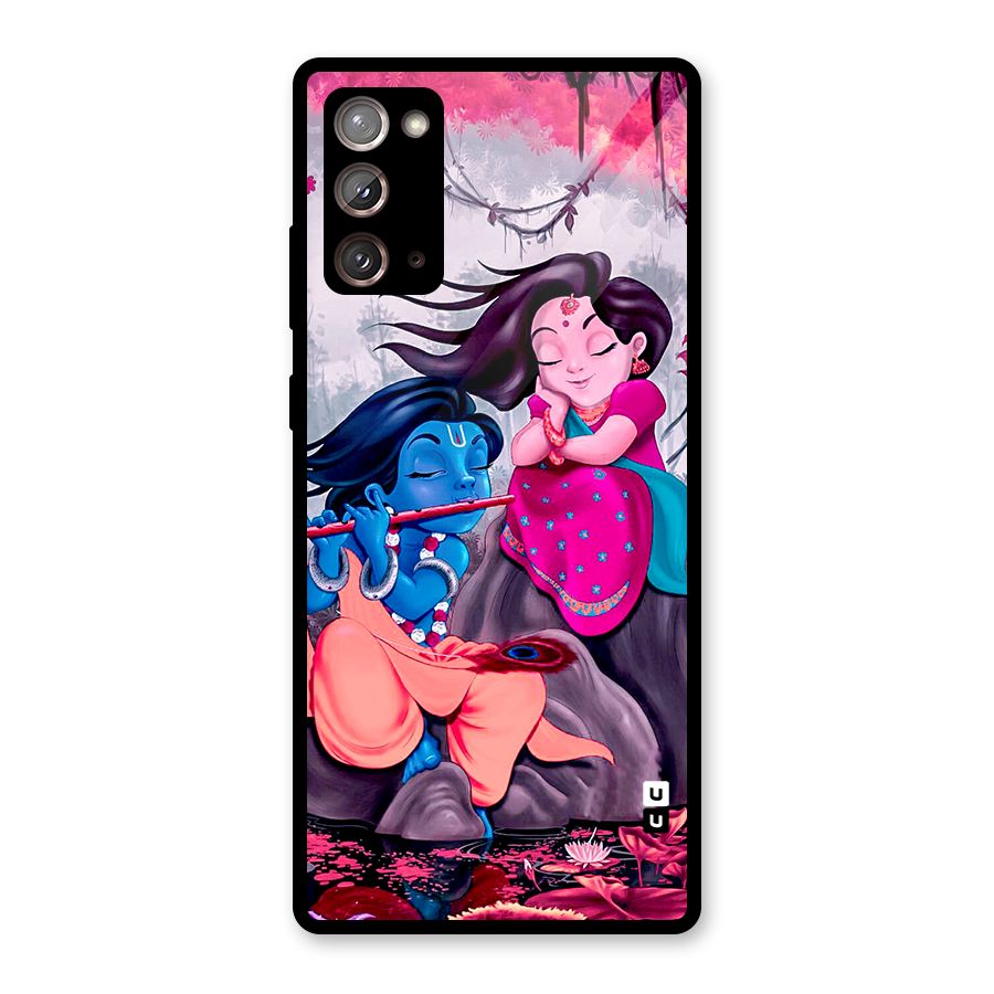 Cute Radha Krishna Glass Back Case for Galaxy Note 20