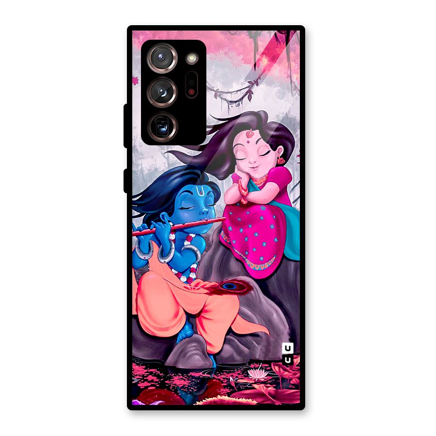 Cute Radha Krishna Glass Back Case for Galaxy Note 20 Ultra